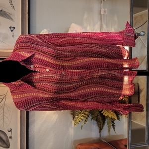 Le Cavier pleated, button down (abalone shell) cuffed sleeve blouse